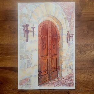 Watercolor Painting of the 'Vinyard Door'. Size 15" X 23"